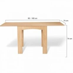 Table à Manger Extensible DONA 6-8 Personnes Hêtre 80-160cm -Homcomes Boutique 18777851 5