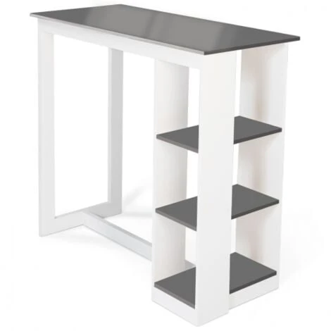 Table De Bar BARTH 2 à 4 Personnes Ajourée Bois Blanc Plateau Gris 3 Table De Bar BARTH 2 à 4 Personnes Ajourée Bois Blanc Plateau Gris