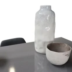 Table De Bar BARTH 2 à 4 Personnes Ajourée Bois Blanc Plateau Gris 11 Table De Bar BARTH 2 à 4 Personnes Ajourée Bois Blanc Plateau Gris -Homcomes Boutique 19630088 5