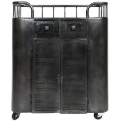 Bar à Roulettes En Métal Noir Paco