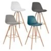 Lot De 4 Tabourets De Bar SARA Mix Color Gris Foncé, Gris Clair, Blanc Et Bleu Canard -Homcomes Boutique 19886099 1