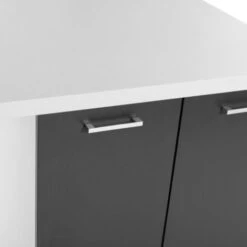 Ilot Central IVO 120 Cm Blanc Et Gris Avec Plan De Travail -Homcomes Boutique 19935806 3