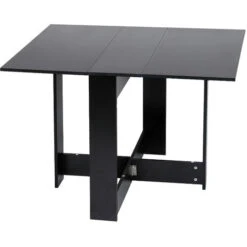 Table Pliante Noir Style Contemporain 4-6 Personnes Pour Cuisine Salle à Manger Salon -Homcomes Boutique 23062048 3