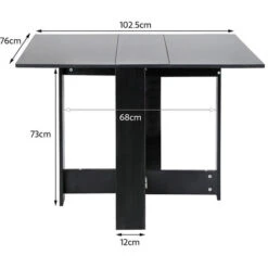 Table Pliante Noir Style Contemporain 4-6 Personnes Pour Cuisine Salle à Manger Salon -Homcomes Boutique 23062048 5