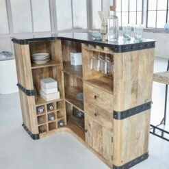 Meuble Bar En Bois De Manguier New-York -Homcomes Boutique 23520713 3