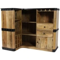 Meuble Bar En Bois De Manguier New-York -Homcomes Boutique 23520713 4