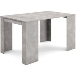Skraut Home - Table Console Extensible Jusqu'à 140 Cm -78 X 90 X 50 Cm - Finition Ciment