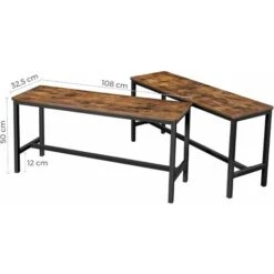 VASAGLE Bancs De Salle à Manger, Lot De 2, Siège Pour Cuisine, Style Industriel, 108 X 32,5 X 50 Cm, Cadre Métallique Durable, Pour Cuisine, Salle à Manger, Salon, Marron Rustique Par SONGMICS KTB33X -Homcomes Boutique 24131969 5