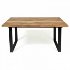 Table à Manger BLANCA 6 Personnes Plateau Ajouré Effet Lattes 160 Cm -Homcomes Boutique 25997399 3