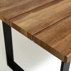 Table à Manger BLANCA 6 Personnes Plateau Ajouré Effet Lattes 160 Cm -Homcomes Boutique 25997399 4