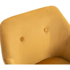 HOMCOM Chaises De Visiteur Design Scandinave - Lot De 2 Chaises - Pieds Effilés Bois Noir - Assise Dossier Accoudoirs Ergonomiques Velours Moutarde -Homcomes Boutique 26118890 5