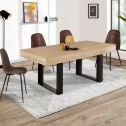 Table à Manger Extensible PHOENIX 6-10 Personnes Bois Et Noir 160-200 Cm 10 Table à Manger Extensible PHOENIX 6-10 Personnes Bois Et Noir 160-200 Cm -Homcomes Boutique 26515935 4
