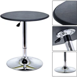 Table De Bar Contemporain Hauteur Réglable LUXURA Noir -Homcomes Boutique 26744446 3