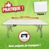 Table Pliante Avec Plateau Blanc En Résine, 182 Cm De Long -Homcomes Boutique 26898165 1