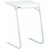 TABLE DAPPOINT PLIANTE BLANCHE 6 NIVEAUX 52 X 39 X 70 CM SUPPORTE JUSQUA 10 KG