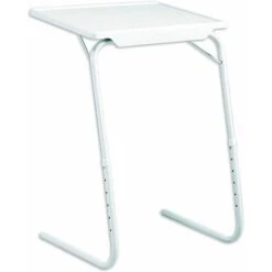 TABLE DAPPOINT PLIANTE BLANCHE 6 NIVEAUX 52 X 39 X 70 CM SUPPORTE JUSQUA 10 KG