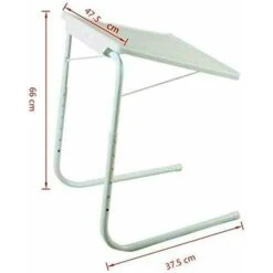 TABLE DAPPOINT PLIANTE BLANCHE 6 NIVEAUX 52 X 39 X 70 CM SUPPORTE JUSQUA 10 KG -Homcomes Boutique 27145378 3