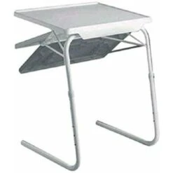TABLE DAPPOINT PLIANTE BLANCHE 6 NIVEAUX 52 X 39 X 70 CM SUPPORTE JUSQUA 10 KG -Homcomes Boutique 27145378 4