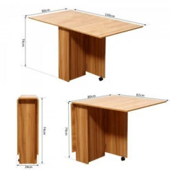 Table De Cuisine Pliable Sur Roulettes -Homcomes Boutique 27295891 3