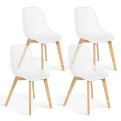 Lot De 4 Chaises MANDY Blanches Pour Salle à Manger