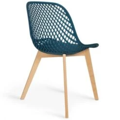 Lot De 4 Chaises MANDY Bleu Canard Pour Salle à Manger -Homcomes Boutique 27748421 4