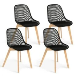 Lot De 4 Chaises MANDY Noires Pour Salle à Manger