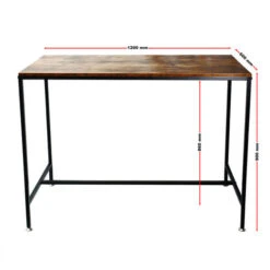 Table Haute De Bar Vintage Contemporain 120x60x90cm 2 Tabourets Cadre En Métal Solide Montage Simple -Homcomes Boutique 29056495 4