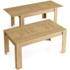 Skraut Home - Table Extensible KAI Jusqu'à 200 Cm - 76 X 140 X 90 Cm - Bois De Chêne -Homcomes Boutique 30896421 4