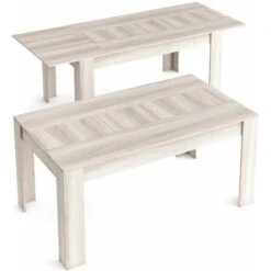 Skraut Home - Table Extensible KAI Jusqu'à 200 Cm - 76 X 140 X 90 Cm - Bois Gris