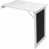QUISO - Table Murale Pliante Blanche Avec Tableau Ardoise 2 QUISO - Table Murale Pliante Blanche Avec Tableau Ardoise -Homcomes Boutique 31071294 1
