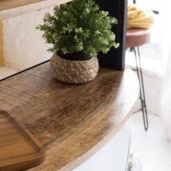 Meuble Bar Noir Avec Plateaux En Bois De Manguier Combi -Homcomes Boutique 31562008 5