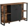 VASAGLE Meuble De Rangement, Placard De Cuisine, Buffet Avec Tiroir, Portes, Structure En Métal, Pour Salon, Salle à Manger, Couloir, Marron Rustique Et Noir Par SONGMICS LSC103B01