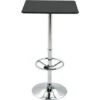 HOMCOM Table De Bar Carrée Table Bistro Chic Style Contemporain Repose-pied Hauteur Réglable Dim. 62L X 62l X 110H Cm Métal Chromé PU Noir -Homcomes Boutique 33164180 1