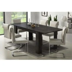 Dmora Table De Salle à Manger Extensible, Console Extensible, Table Moderne Avec Rallonges, 160 / 220x88h80 Cm, Couleur Gris Cendre, Avec Emballage Renforcé -Homcomes Boutique 33602084 2