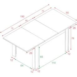 Dmora Table Extensible Midland, Table De Salle à Manger Extensible, Table à Manger Extensible Avec Rallonge, Cm 140/190x90h78, Chêne Gris Et Blanc, Avec Emballage Renforcé -Homcomes Boutique 34142887 3