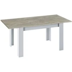 Dmora Table Extensible Midland, Table De Salle à Manger Extensible, Table à Manger Extensible Avec Rallonge, Cm 140/190x90h78, Chêne Gris Et Blanc, Avec Emballage Renforcé -Homcomes Boutique 34142887 4
