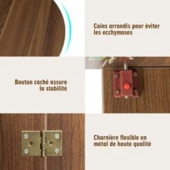 GOPLUS Table De Salle à Manger Pliable En Bois,163x80x75CM Pour 4-7 Personnes,Charge 60KG,2 Modes De Pliage,Style Élégant,Naturel -Homcomes Boutique 34761856 3