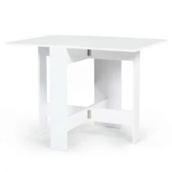 Table Console Pliable EDI 2-4 Personnes Bois Blanc
