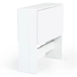 Table Console Pliable EDI 2-4 Personnes Bois Blanc -Homcomes Boutique 35491486 3