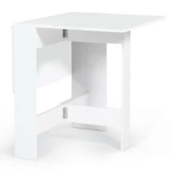 Table Console Pliable EDI 2-4 Personnes Bois Blanc -Homcomes Boutique 35491486 4