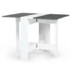 Table Console Pliable EDI 2-4 Personnes Bois Blanc Plateau Gris -Homcomes Boutique 35879385 1