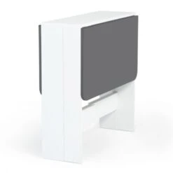Table Console Pliable EDI 2-4 Personnes Bois Blanc Plateau Gris -Homcomes Boutique 35879385 3