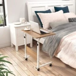 Soges Table D'appoint à Roulettes Pour Lit Et Canapé, Réglable En Hauteur Table Roulante De Lit Canapé Pour Ordinateur Avec 4 Roulettes Verrouillables Pour Bureau Chambre 60 40cm, Chêne MN-051-WA 11 Soges Table D'appoint à Roulettes Pour Lit Et Canapé, Réglable En Hauteur Table Roulante De Lit Canapé Pour Ordinateur Avec 4 Roulettes Verrouillables Pour Bureau Chambre 60 40cm, Chêne MN-051-WA -Homcomes Boutique 36861127 5