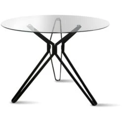 Table à Manger Ronde Design En Verre - Matera - Designetsamaison -Homcomes Boutique 36968422 3