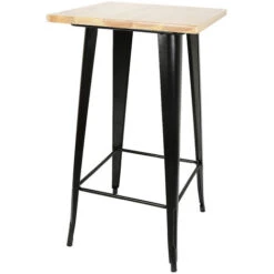 Table Haute Mange Debout Bar Bistrot Noir 103 Cm Pinède Et Acier - Noir -Homcomes Boutique 37486712 5