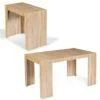 Table Console Extensible ORLANDO 6 Personnes 140 Cm Bois Façon Hêtre -Homcomes Boutique 37864772 1