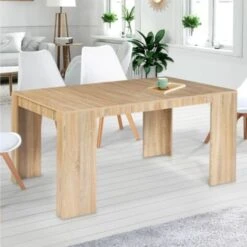 Table Console Extensible ORLANDO 6 Personnes 140 Cm Bois Façon Hêtre 8 Table Console Extensible ORLANDO 6 Personnes 140 Cm Bois Façon Hêtre -Homcomes Boutique 37864772 2