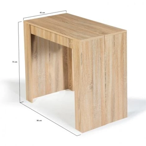 Table Console Extensible ORLANDO 6 Personnes 140 Cm Bois Façon Hêtre 7 Table Console Extensible ORLANDO 6 Personnes 140 Cm Bois Façon Hêtre – Image 5