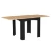 Table à Manger Extensible DONA 6-8 Personnes Noire Plateau Façon Hêtre 80-160 Cm -Homcomes Boutique 38450194 1