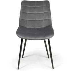 Lot De 4 Chaises MADY En Velours Gris Clair Pour Salle à Manger 9 Lot De 4 Chaises MADY En Velours Gris Clair Pour Salle à Manger -Homcomes Boutique 38450217 3